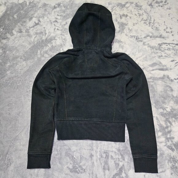 Women's Lululemon MISSING TAG Black Athletica Cropped Zip-Up Hoodie Fits XS or S - Picture 2 of 10